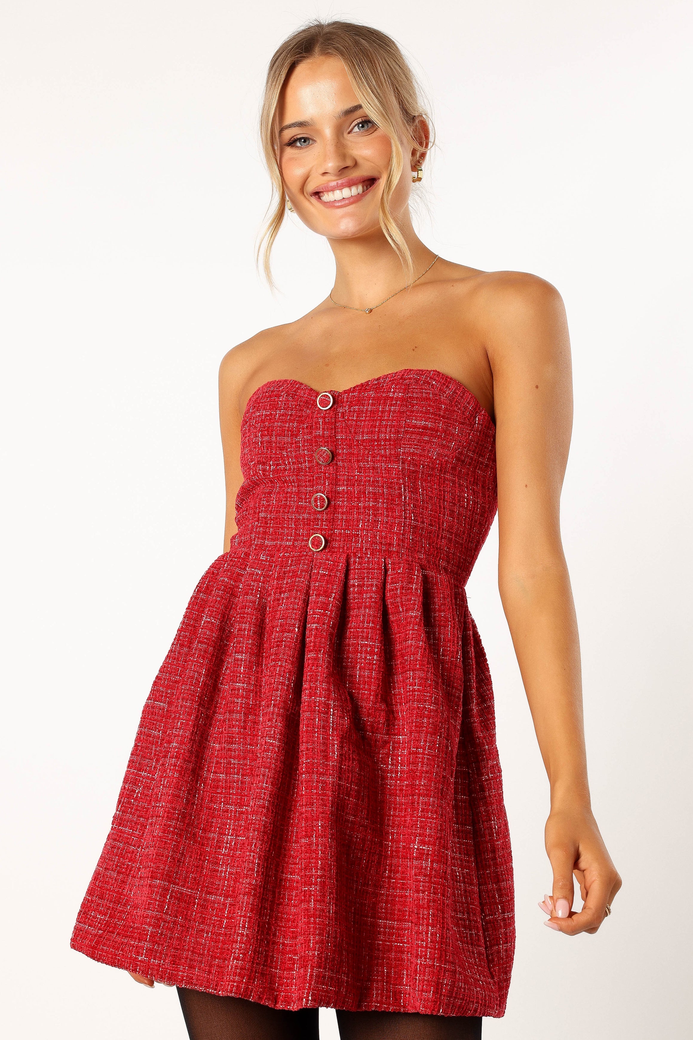 Strapless Mini Dress for Women - Sexy Red Bodycon Party Dress | Perfect for Night Out, Club, Date Night, and Special Occasions