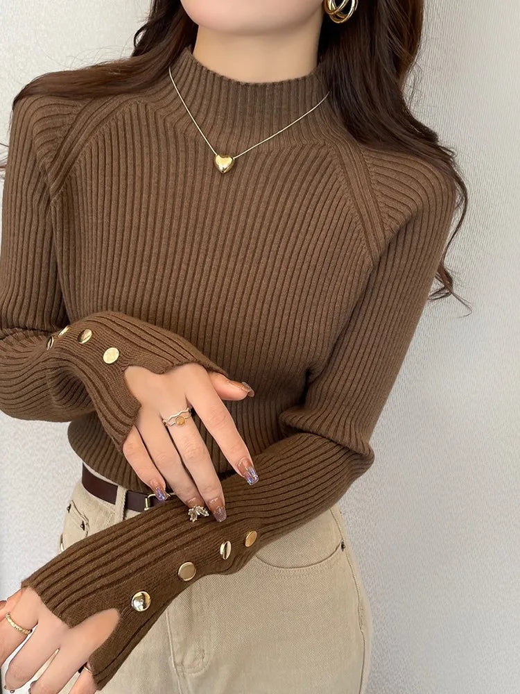 Women's Slim Soft Knit Turtleneck Sweater - Long Sleeve Pullover Jumper for Autumn Winter | Streetwear Fashion | Perfect for Office, Dating & Casual Outfits