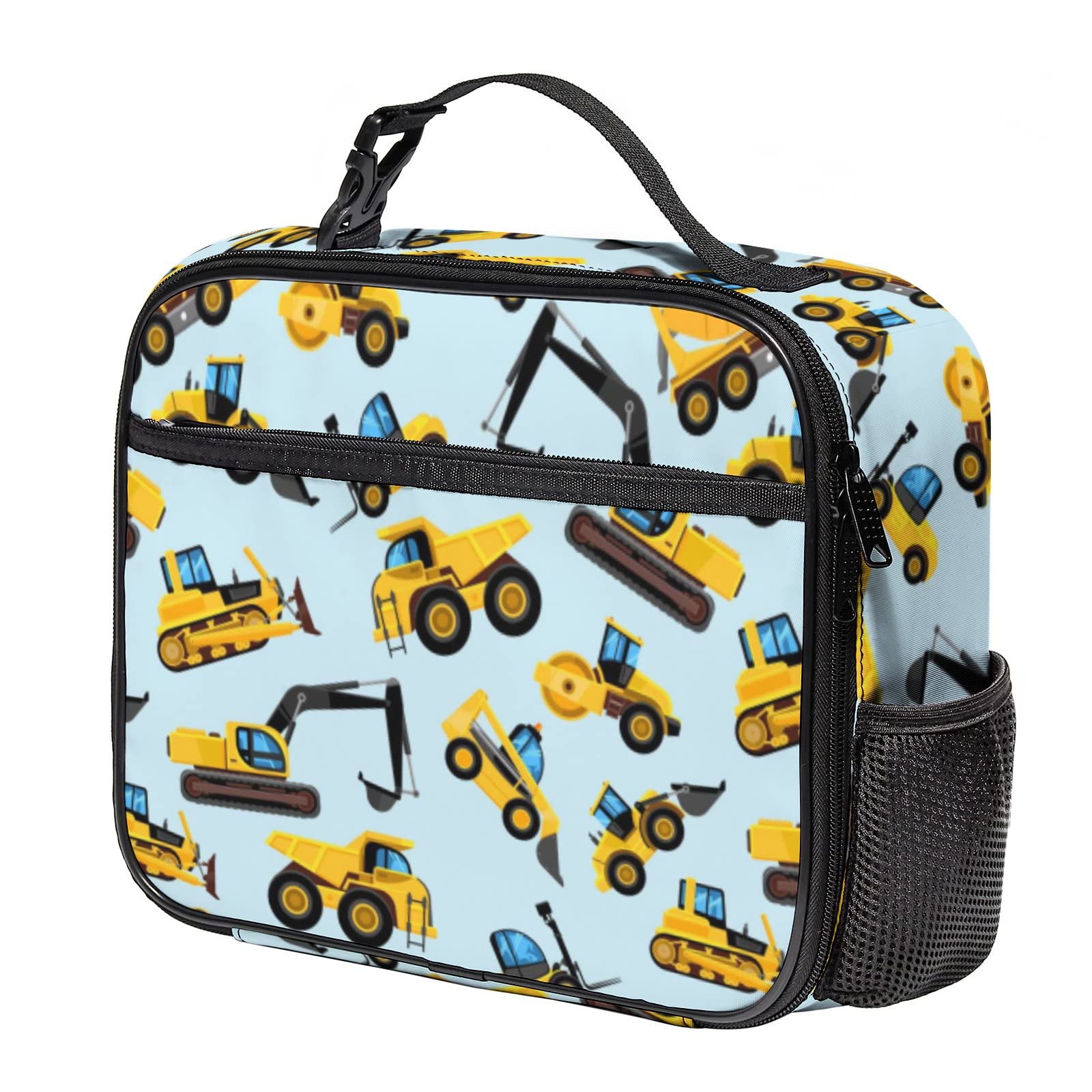 Large Insulated Lunch Box with Mesh Pocket - Reusable Waterproof Cooler Bag for Work, School & Travel | Truck-Themed Lunch Tote for Men & Women | Picnic, Camping & Outdoor Activities | Mom's Choice Award Winner