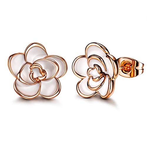 White flower/Rose gold