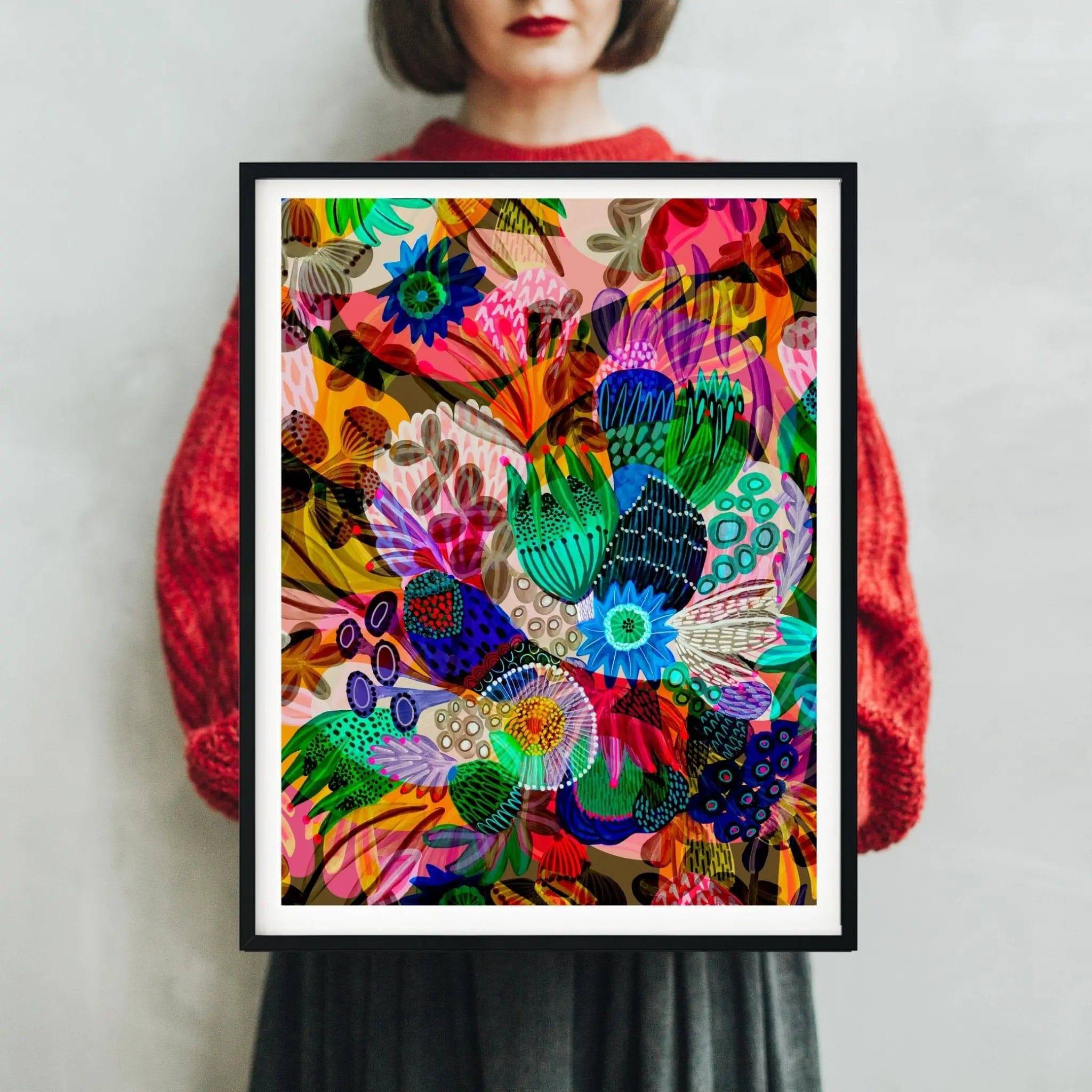 Abstract Wall Art Print - Garden of Eden Painting for Modern Home & Office Decor - Perfect for Living Room, Bedroom or Office Wall Decor