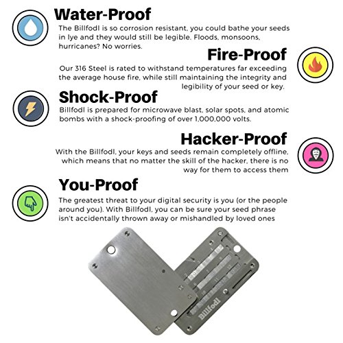 BillFodl HODL Bundle - Cryptocurrency Hardware Wallet Backup (1 Main Unit, Tamper-Proof Stickers & Fodl Hodler) | Secure Storage for Bitcoin, Ethereum & Crypto | Compatible with Ledger Nano S, Trezor & KeepKey | Perfect for Cold Storage & Disaster Recovery