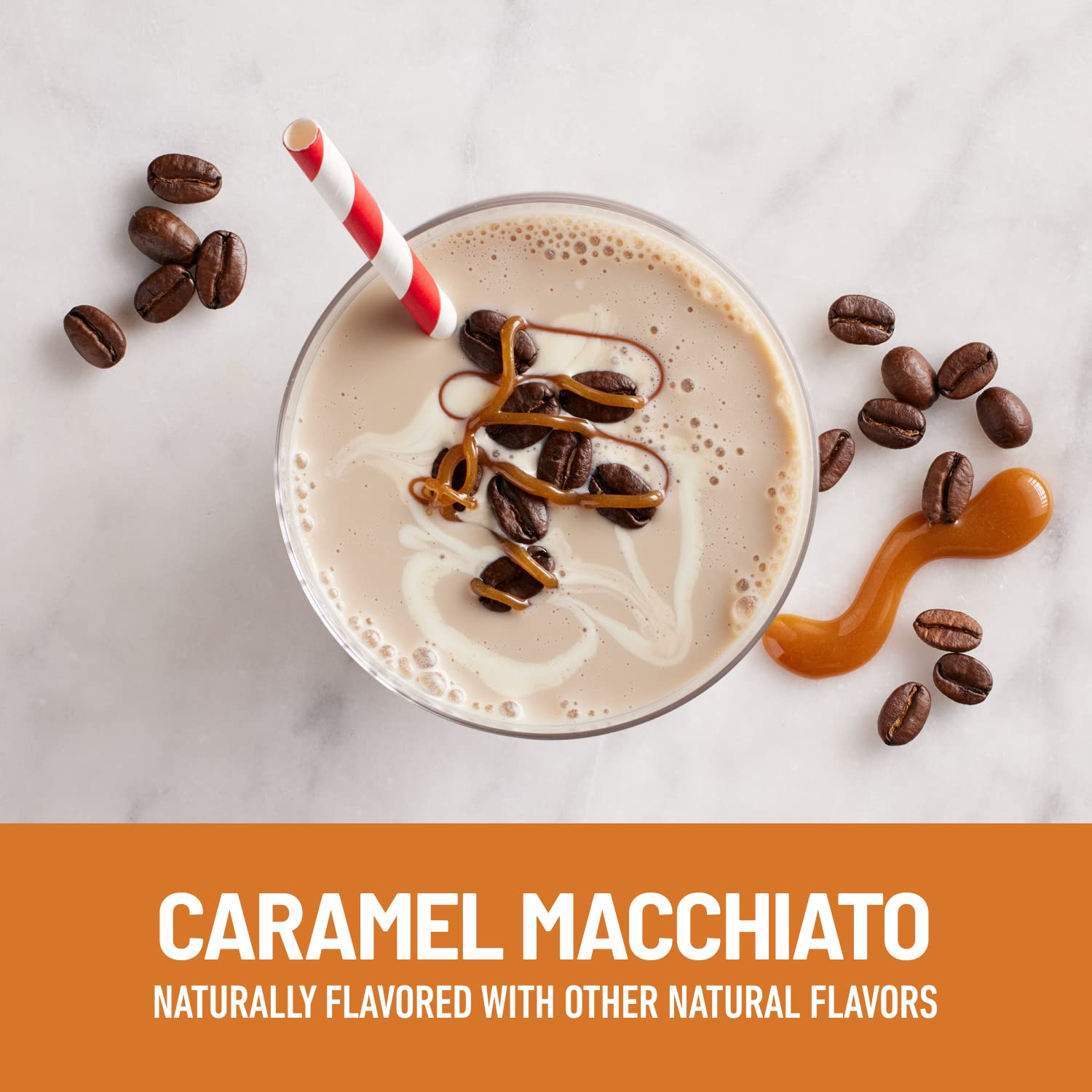 SlimFast Protein Shake with Caffeine - Caramel Macchiato Flavor, 20g Protein Meal Replacement Shake, Low Carb Low Sugar, 24 Vitamins & Minerals (12 Count) - Perfect for Weight Loss, Post-Workout Recovery & Busy Mornings