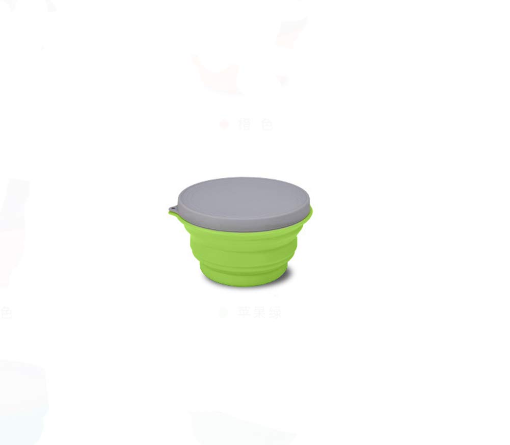 AKOAK 1 Pack Collapsible Silicone Bowl - 500ML Eco-Friendly Travel Bowl for Camping, Hiking & Picnics - Foldable Kitchenware for Outdoor, RV & Home Use - Space Saving Dishware (Green)