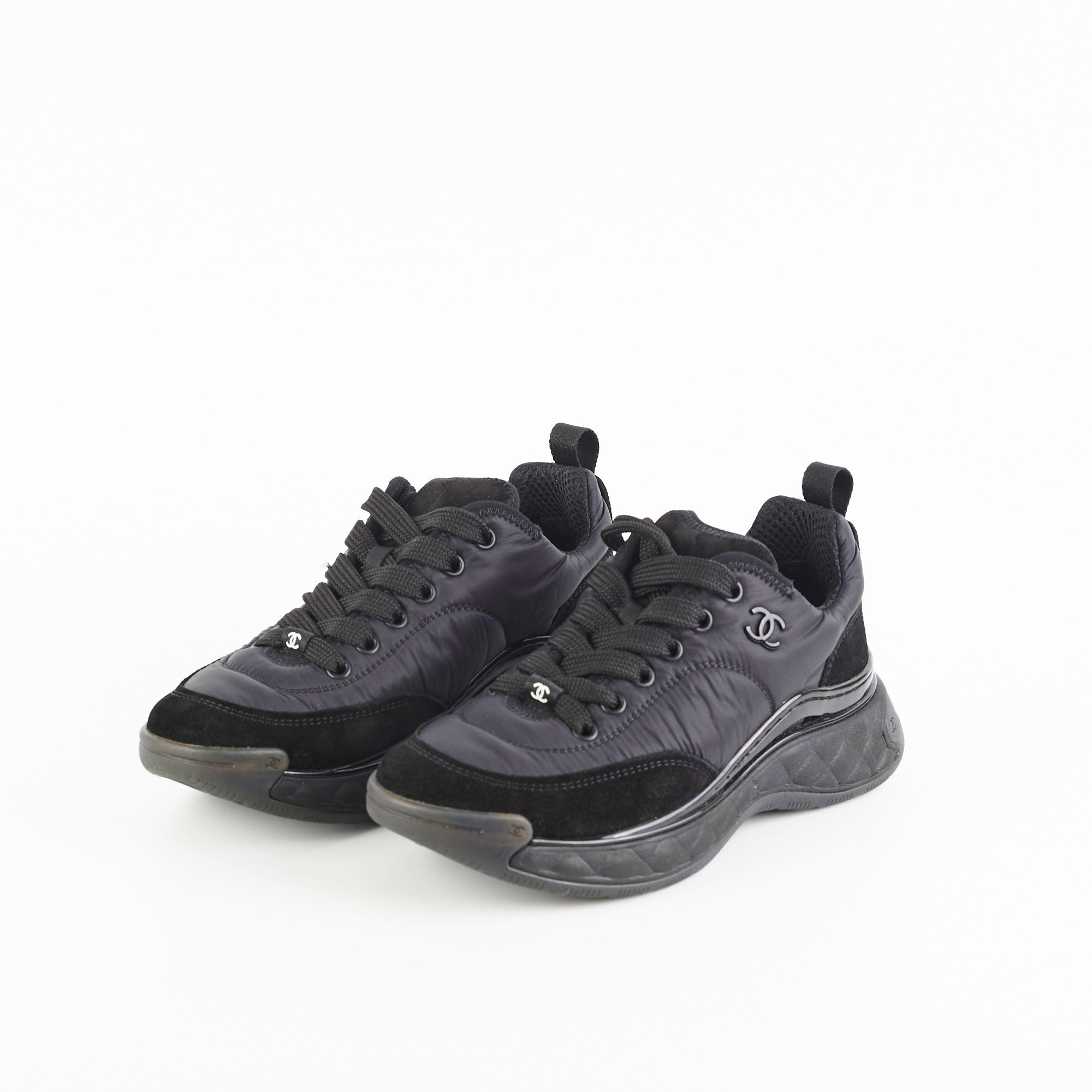 Chanel Black Sneakers for Women - Size 35 | Classic Luxury Fashion Shoes for Casual Wear, Street Style & Everyday Comfort