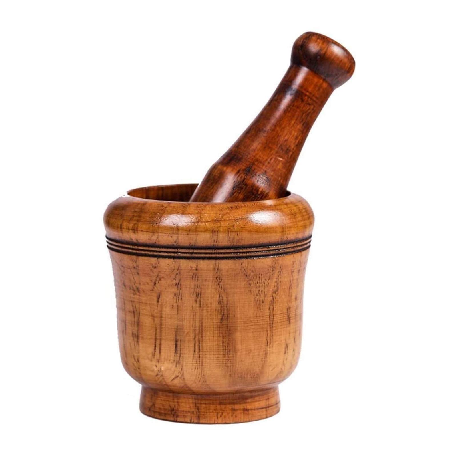 Premium Bamboo Mortar and Pestle Set - Natural Garlic Press, Ginger Crusher & Spice Grinder for Fresh Herbs, Spices & Garlic - Ideal for Cooking, Baking & Homemade Seasoning Blends