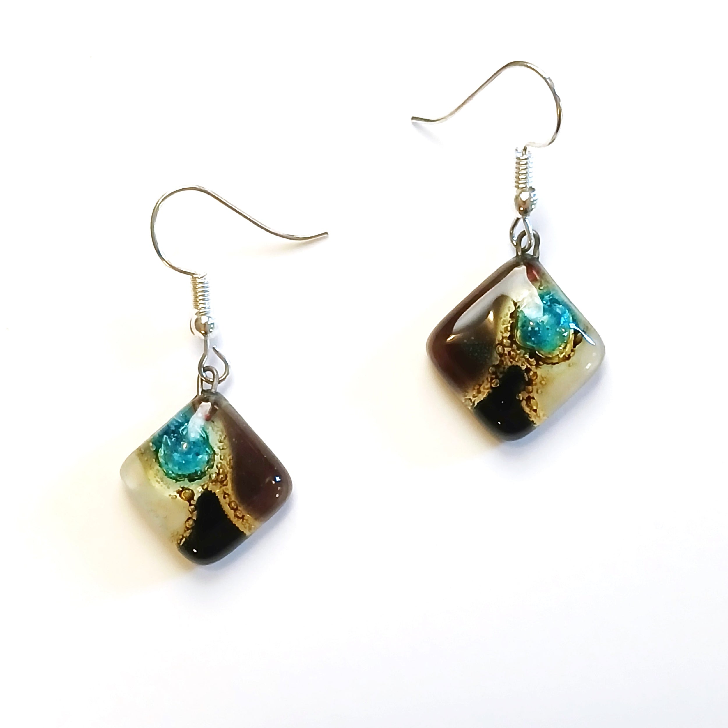Elegant Glass Earrings with Diamond Accents - Perfect for Weddings, Parties & Special Occasions