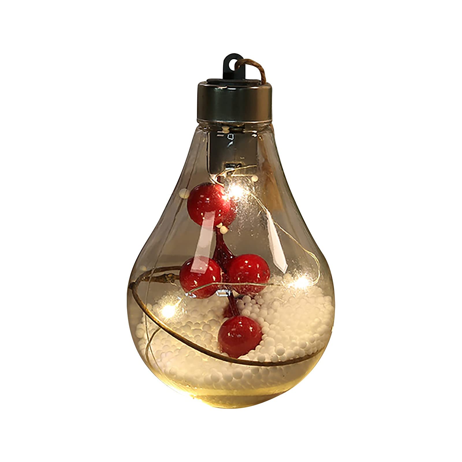 LED Transparent Christmas Ornament Ball - Hollow Holiday Decoration Pendant Gift for Tree & Home Decor | Perfect for Christmas Parties, Festive Lighting & Holiday Gifting