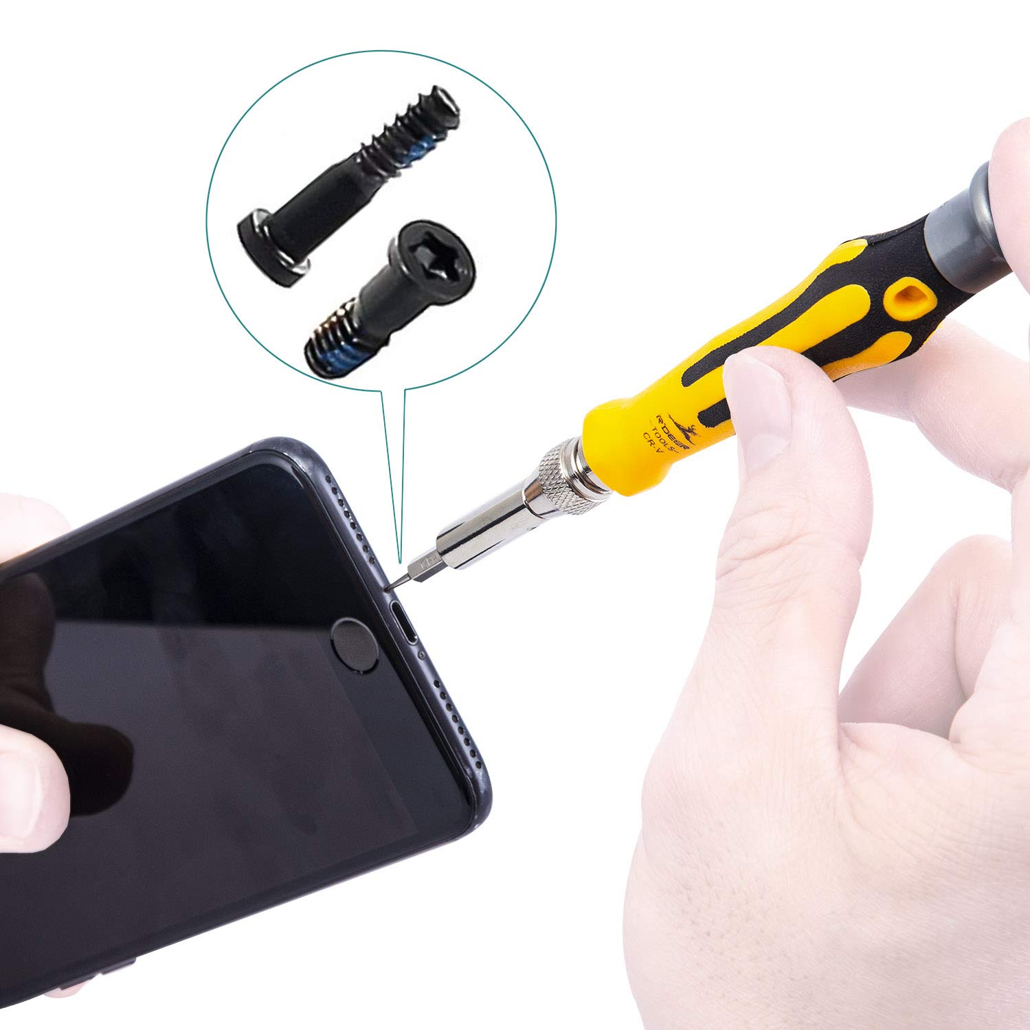 46 in 1 Precision Magnetic Screwdriver Set - Professional Electronics Repair Tool Kit with Extension Bar & Tweezers | Ideal for iPhone, Laptop, PC, Smartphone & Home Appliance Repairs