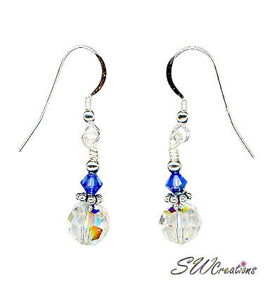 Glistening Sapphire Crystal Beaded Earrings for Women - Elegant Dangle Drop Jewelry for Party, Wedding & Evening Wear