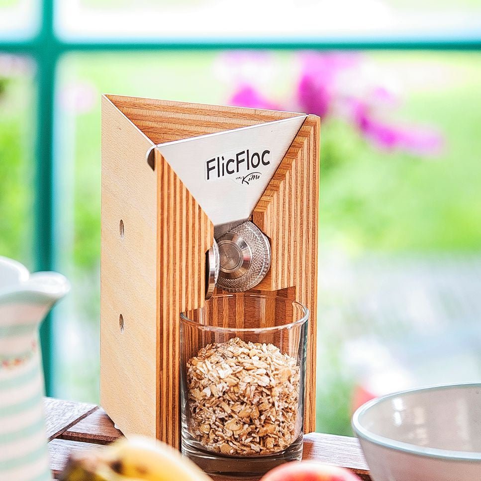 KoMo FlicFloc Manual Flaker - Stainless Steel Oat Roller for Fresh Oatmeal & Cereal - Perfect for Healthy Breakfast & Home Baking