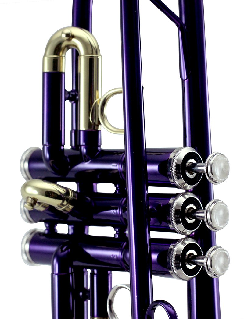 Sky Band Approved Orchid Purple Lacquer Brass Bb Trumpet with Case, Cleaning Cloth, Gloves & Valve Oil - Professional Brass Instrument for Beginners & Students - Perfect for School Bands, Jazz Ensembles & Solo Performances
