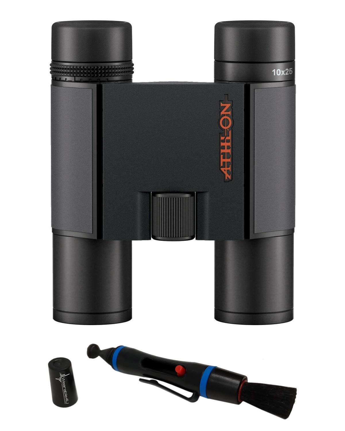 Athlon Midas 10x25 UHD Binoculars - Compact High Power Binoculars for Bird Watching, Hiking & Travel with Wearable4U Lens Cleaning Pen - Perfect for Outdoor Adventures & Wildlife Observation