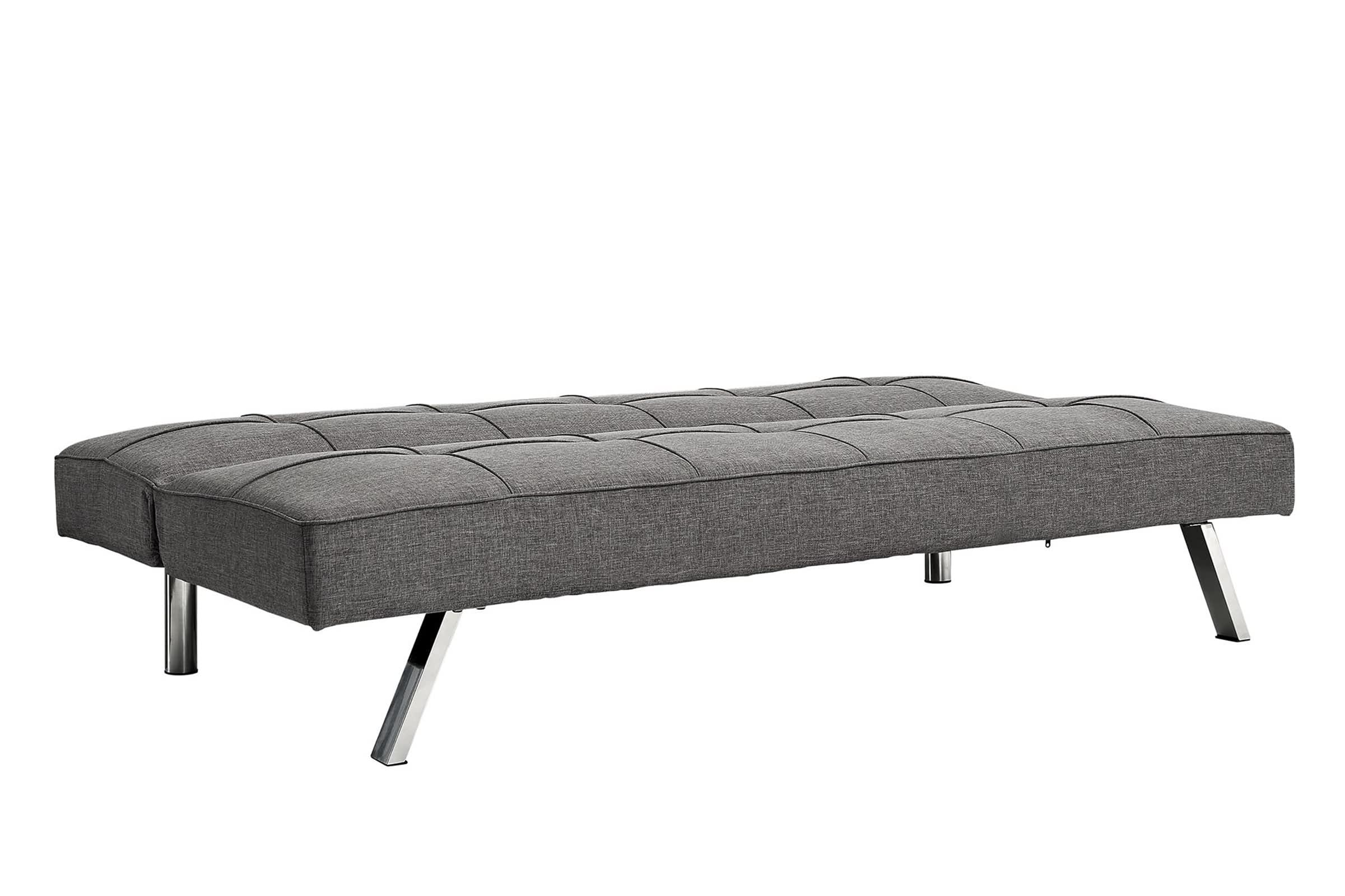 Daesar Grey Convertible Sofa Bed with Metal Frame & Stainless Steel Legs - Space Saving Futon for Small Apartments, Living Rooms, Bedrooms & Studio - Perfect for Guest Sleeping & Lounge Relaxation