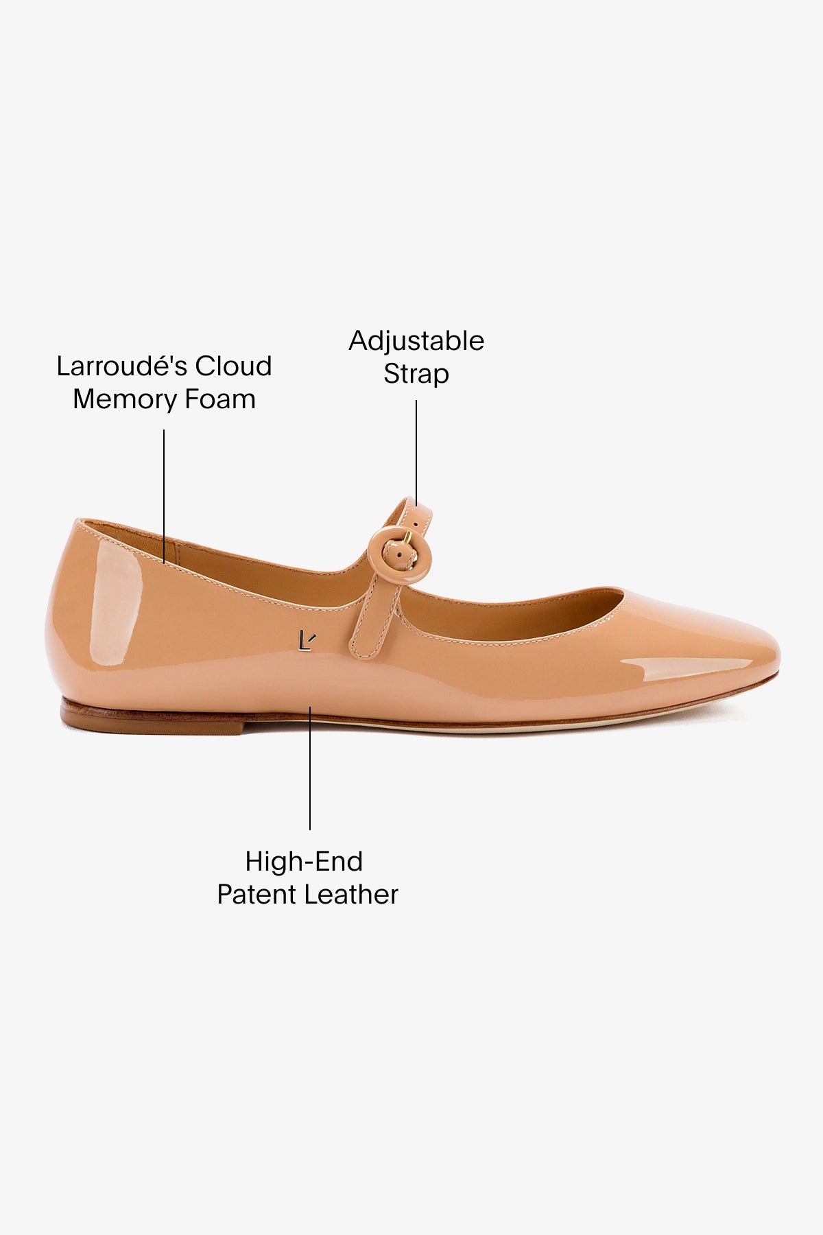 Blair Women's Tan Patent Leather Ballet Flats - Comfortable & Stylish Shoes for Work, Office, and Casual Wear
