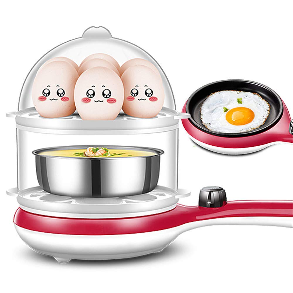 ZJDU 350W Electric Egg Cooker with Automatic Shut Off - 14 Egg Capacity, White & Pink Egg Steamer Boiler for Perfect Hard/Soft Boiled Eggs - Ideal for Breakfast, Meal Prep & Keto Diet