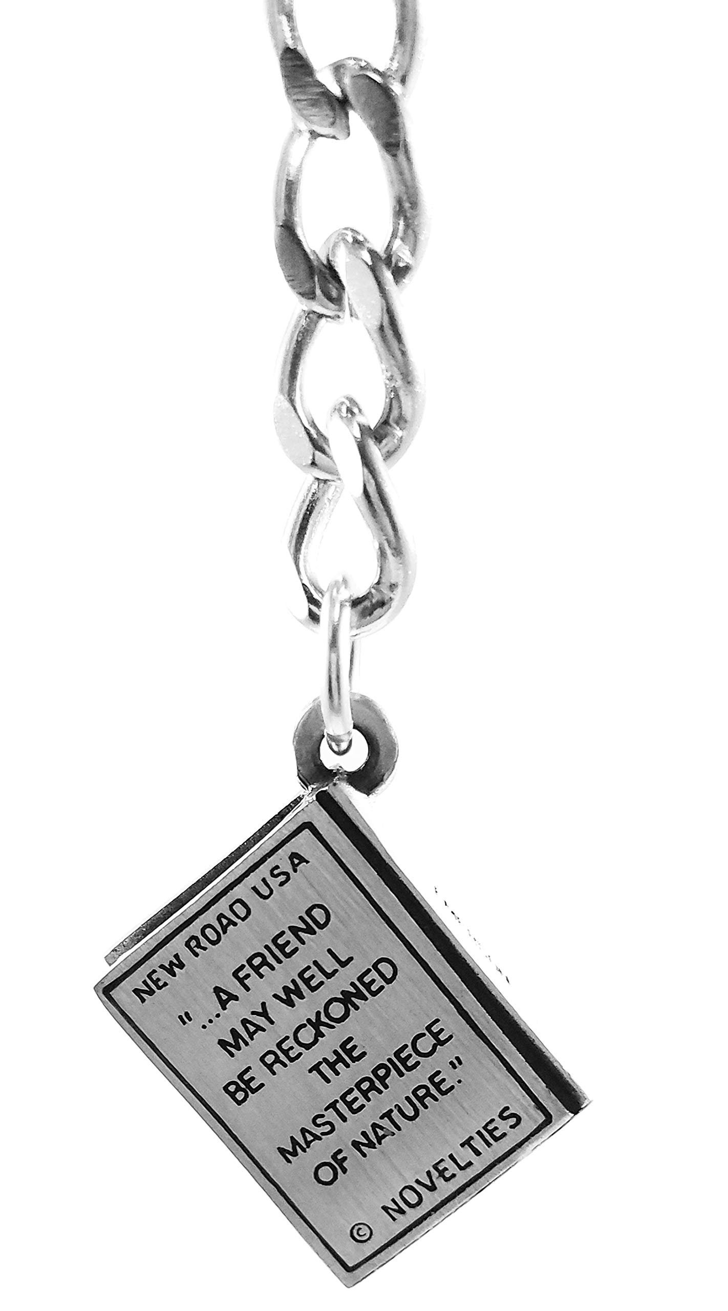 Premium Pewter Nathaniel Hawthorne Quote Keychain - 'Time Flies Over Us But Leaves Its Shadow Behind' - Unique Literary Gift for Book Lovers, Writers & Graduates