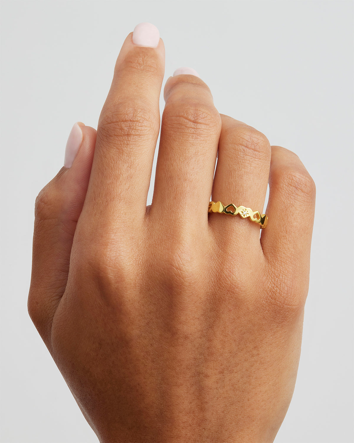 18K Gold Vermeil Connected Hearts Ring - Elegant Couple Promise Ring for Valentine's Day, Anniversary & Romantic Gifts | Perfect for Engagements, Weddings & Special Occasions
