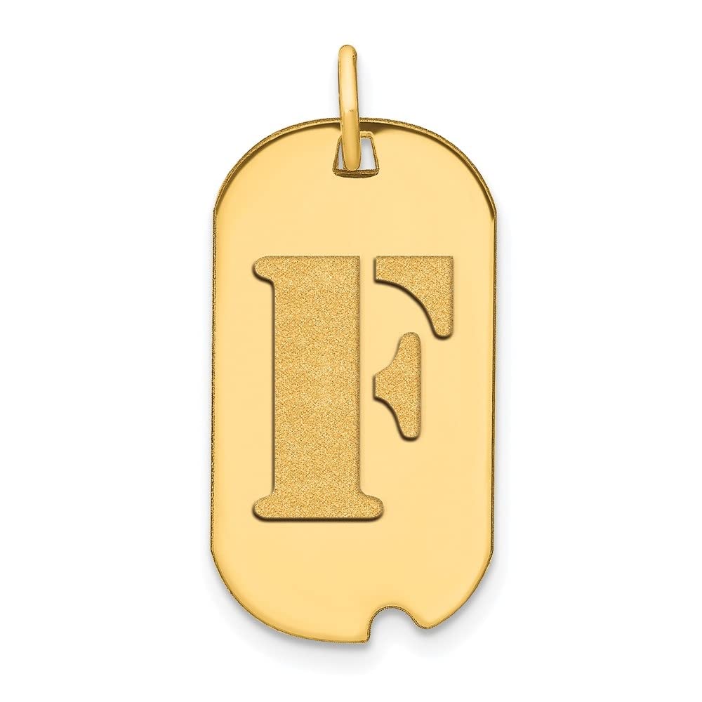 14K Gold Polished Alphabet Initial Dog Tag Pendant Necklace - Personalized Name Letter Jewelry for Women & Girls - Perfect for Gifts, Birthdays & Everyday Wear