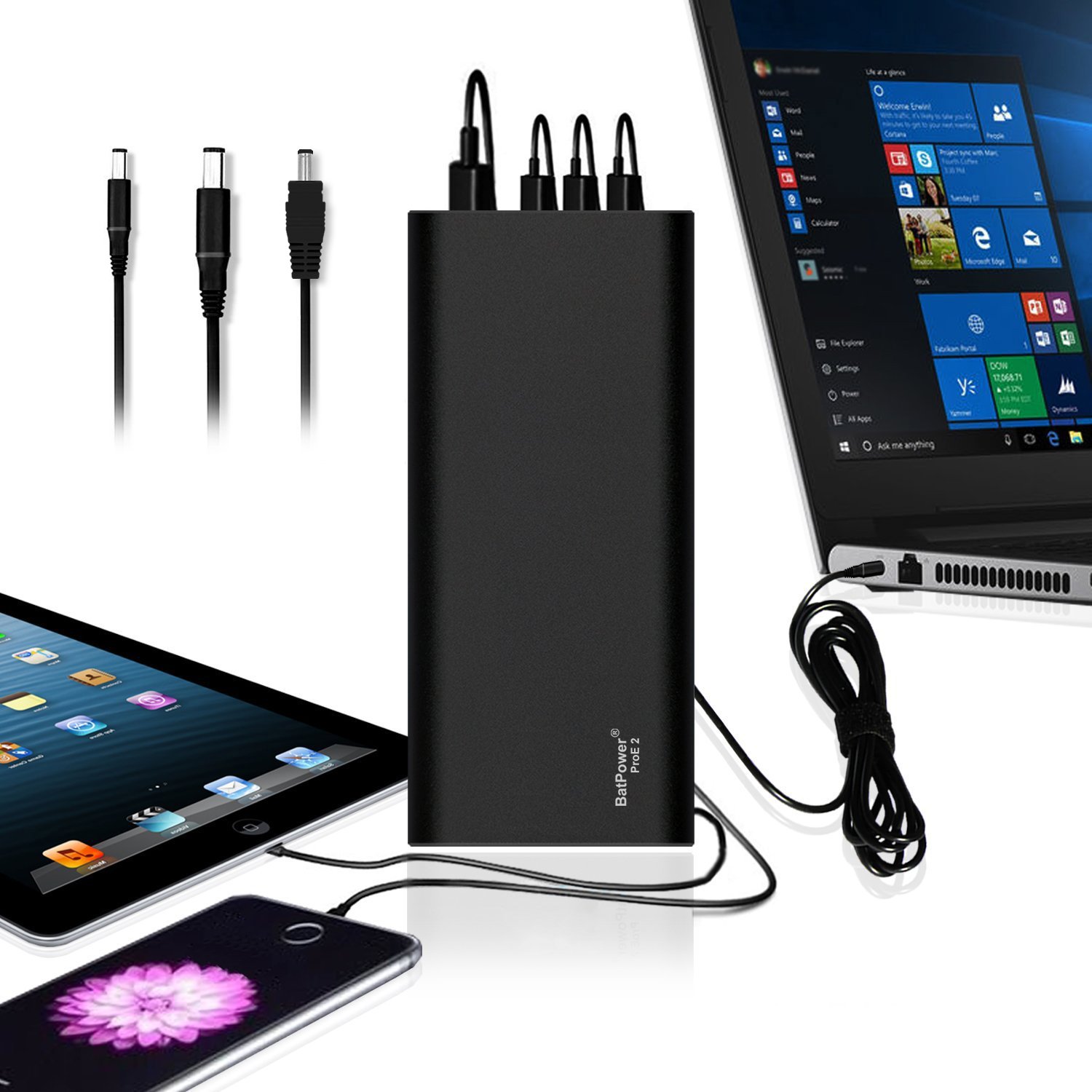 BatPower EX15D 210Wh Portable Laptop Power Bank - External Battery for Dell Inspiron, Latitude, XPS, Mini, Precision, Studio & Vostro Laptops - Fast USB QC Charging for Tablets & Smartphones - Perfect for Travel, Work & Emergency Power Backup