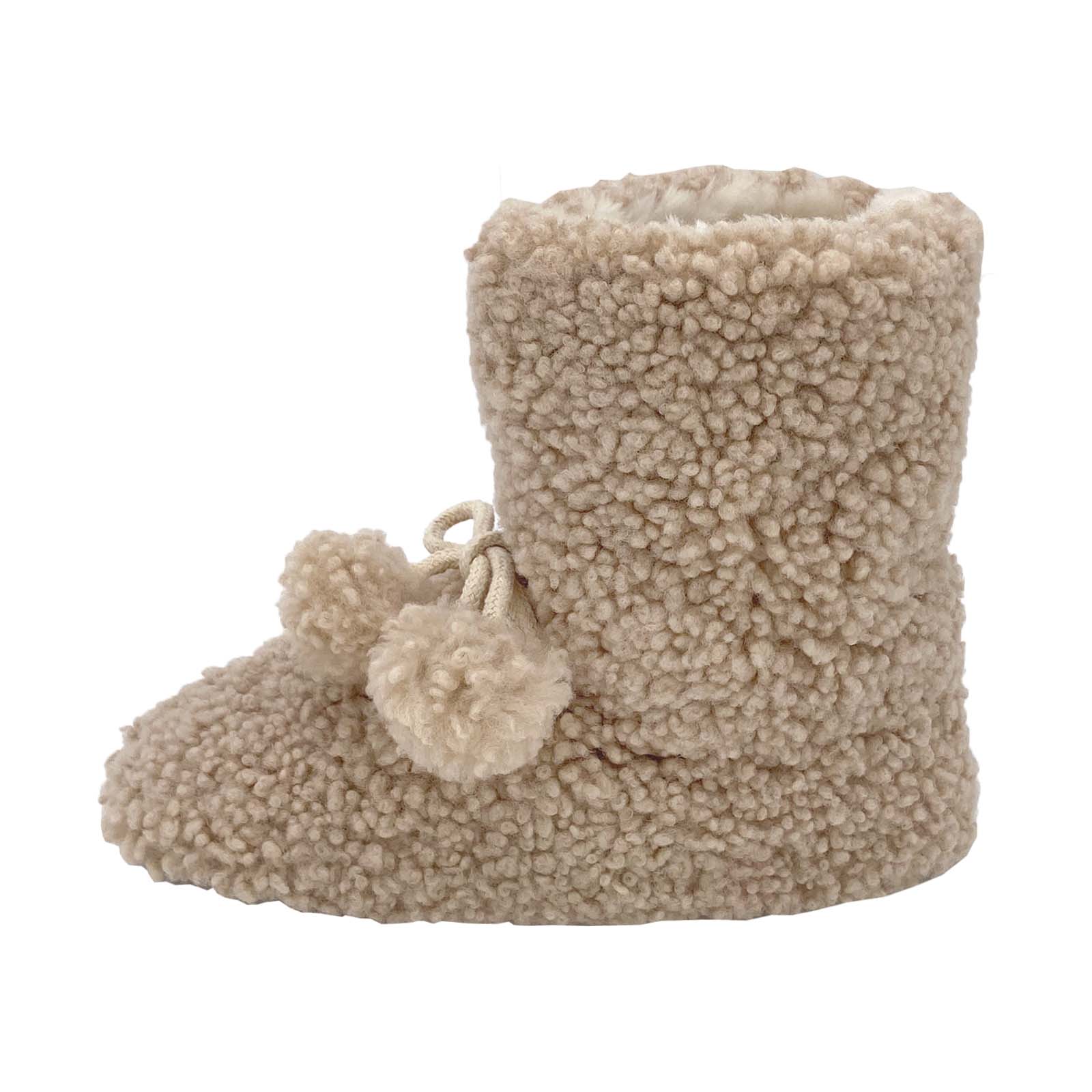 Genuine Sheepskin Wren Bootie Slippers for Women - Cozy Indoor/Outdoor Winter House Shoes for Relaxing at Home