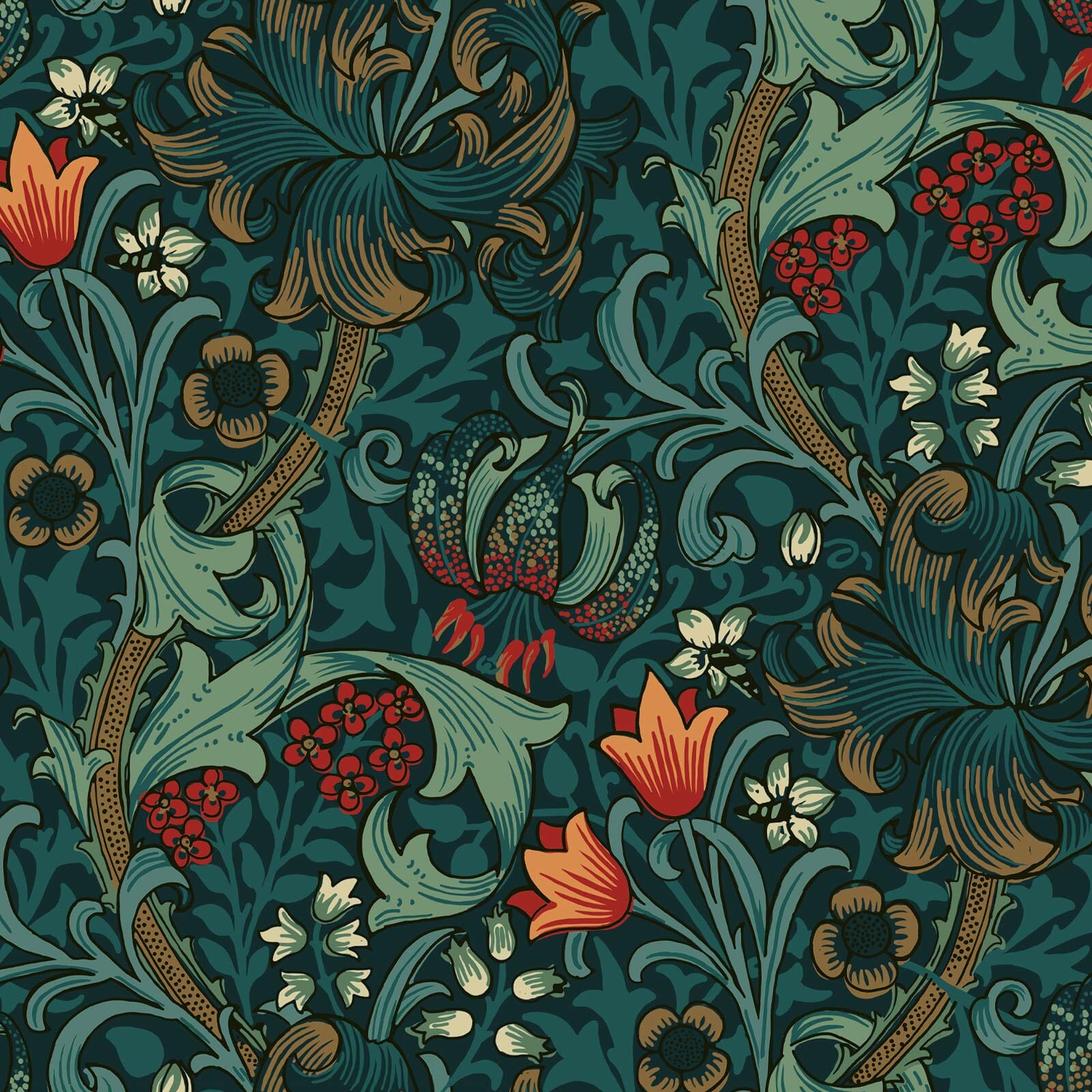 GOLDEN LILY Wallpaper - Midnight Sample | Premium Self-Adhesive Wallpaper for Bedroom, Living Room & Home Decor