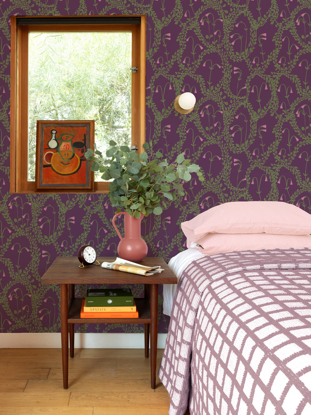 Linnea Wallpaper by Sarah Jessica Parker - Deep Plum Floral Design | Elegant Home Decor for Living Room & Bedroom