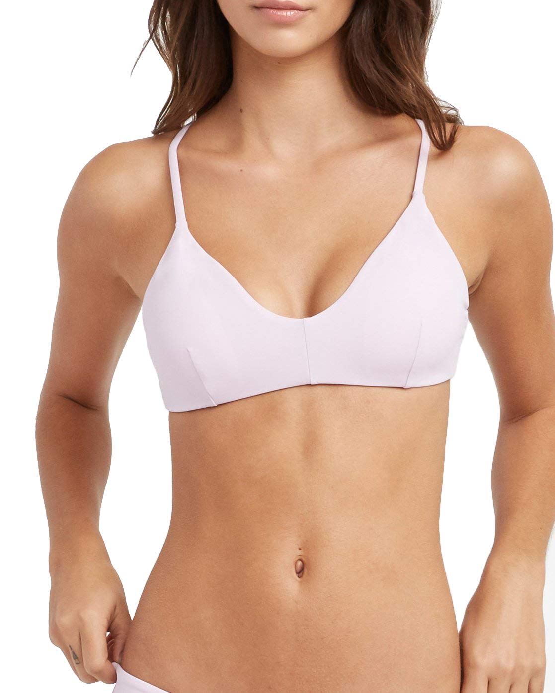 RVCA Women's Solid Cross Back Bikini Top - Comfortable Swimwear for Beach, Pool & Summer Vacations