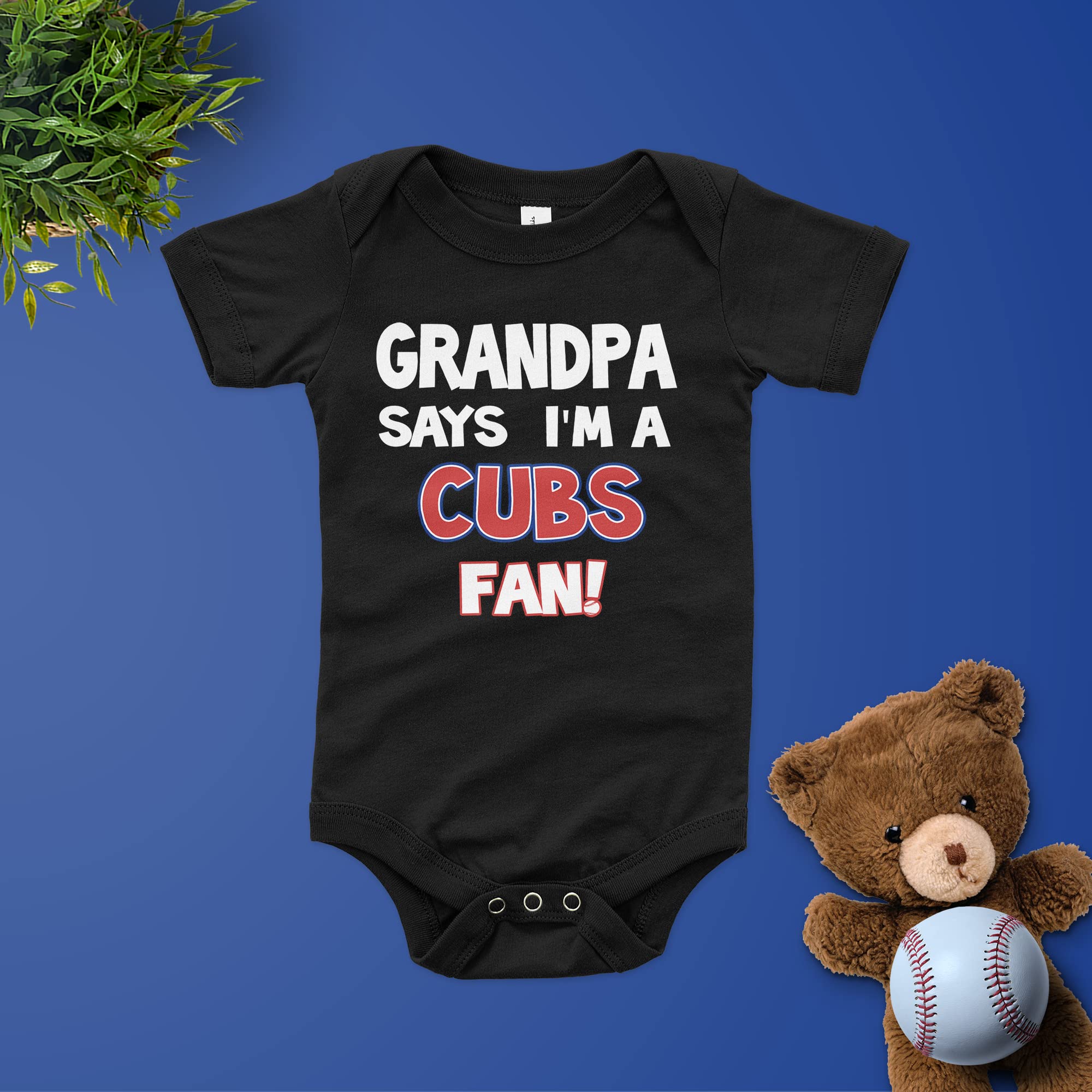 Adorable Baby Cubs Fan Bodysuit - Grandpa Says I'm a Cubs Fan Outfit | Cute Baseball Onesie for Newborns & Infants | Perfect for Game Day, Family Photos & Cubs Themed Parties