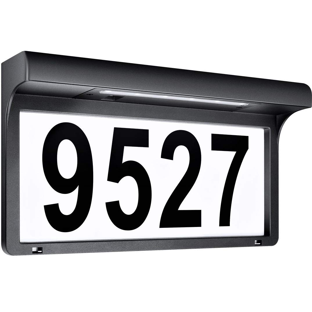 Solar Powered LED House Numbers - Modern Waterproof Metal Address Plaque for Outdoor Yard, Street & Home - Perfect for Nighttime Visibility & Curb Appeal