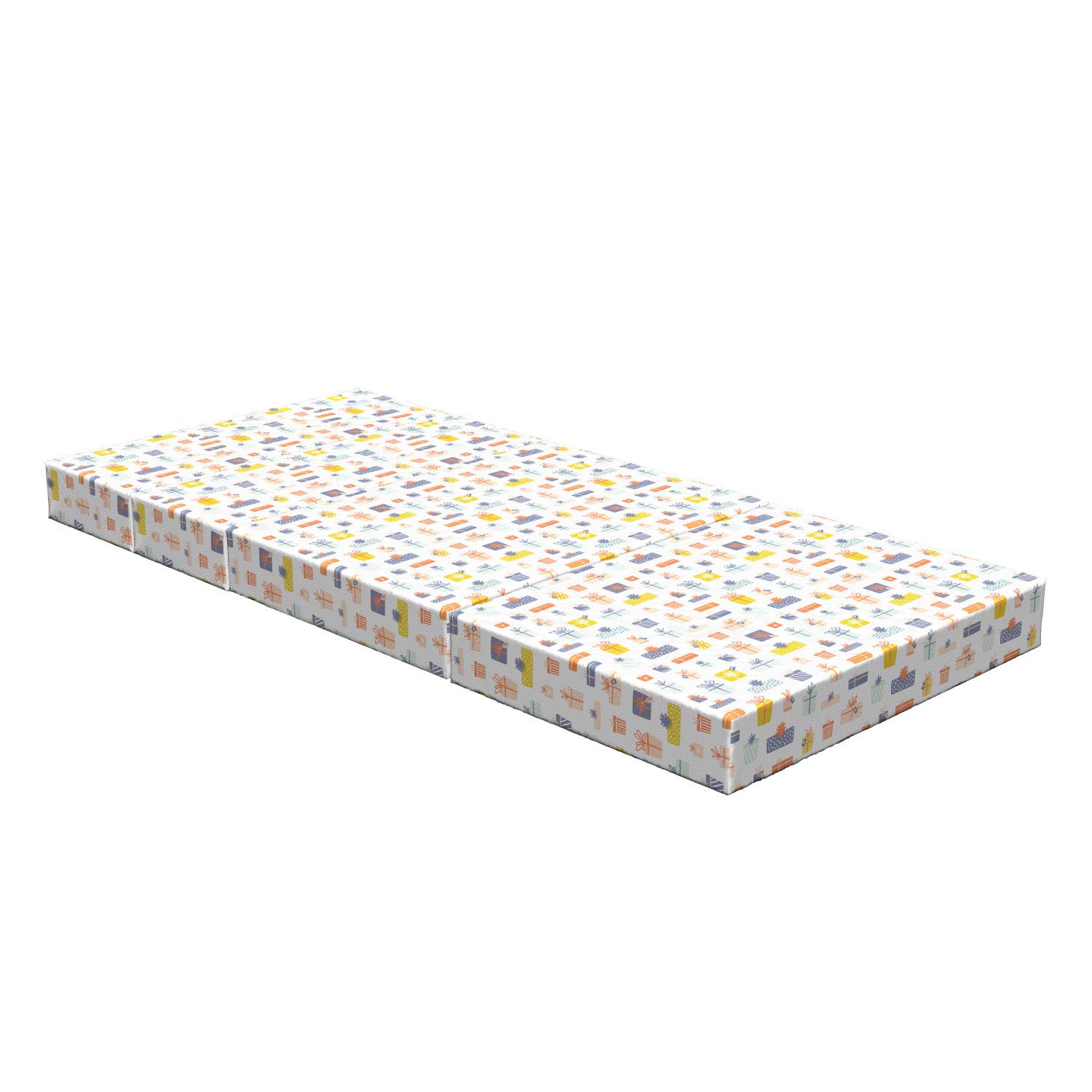 Ambesonne Happy Birthday Foldable Mattress - 74.8 x 35.4 Inch Colorful Gift Box for Christmas & Special Occasions - Perfect for Parties, Sleepovers & Guest Bedding