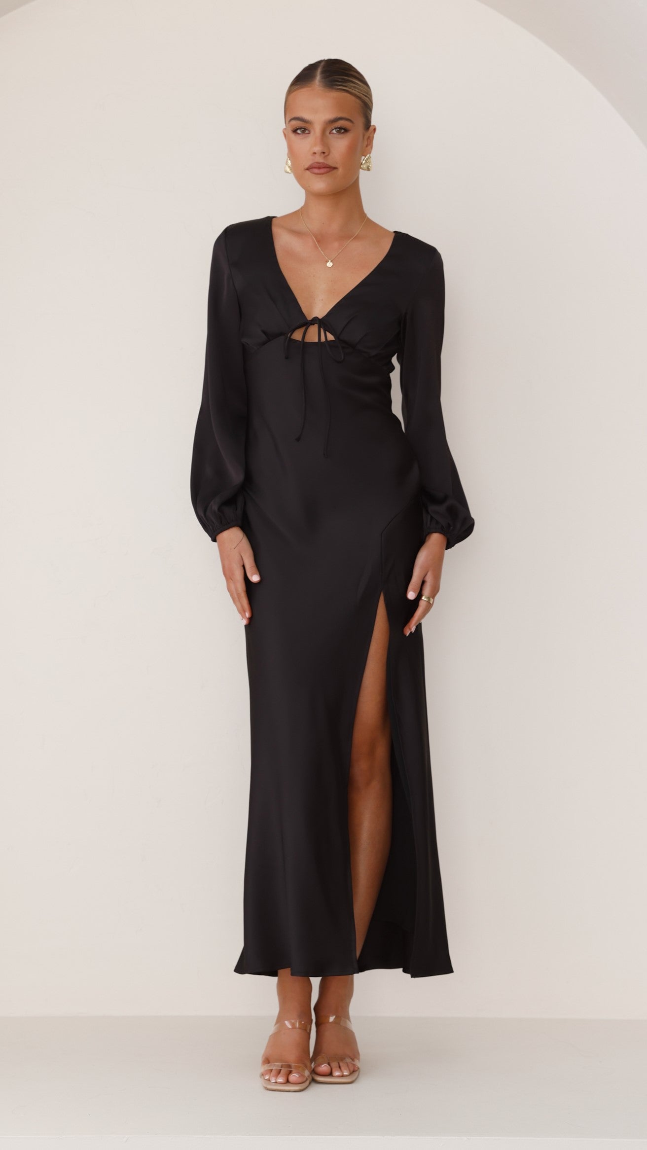 Brigitte Maxi Dress - Elegant Black Long Dress for Women | Perfect for Weddings, Parties & Evening Events