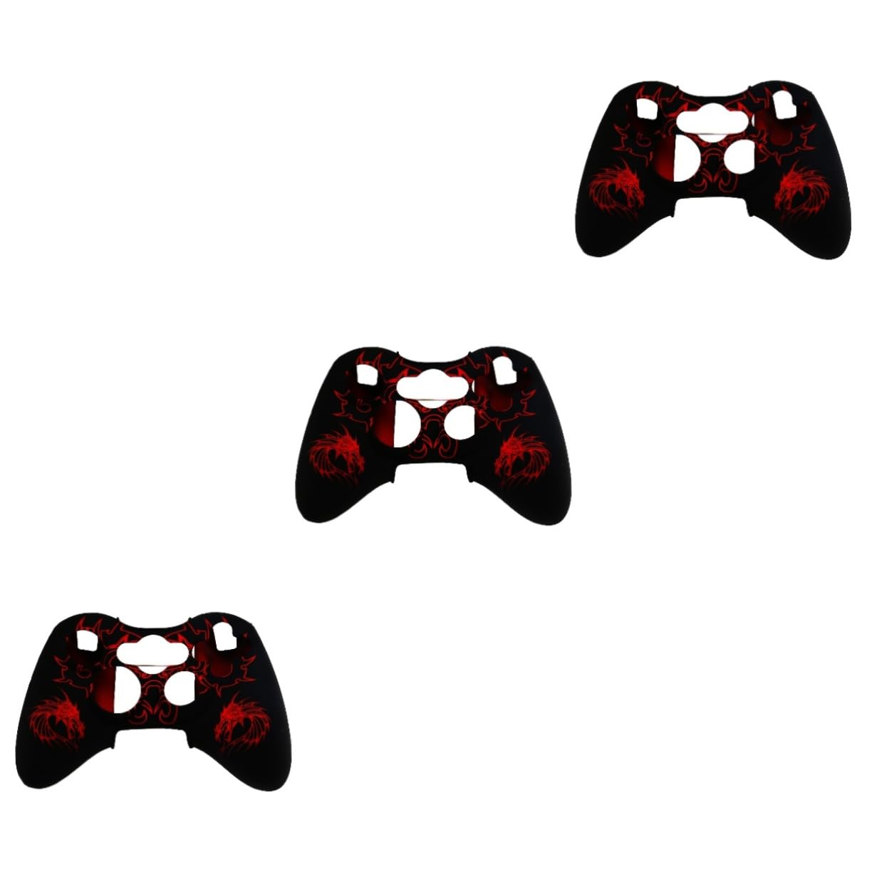 Angoily 3-Pack Silicone Skin Cover for Xbox 360 Controller - Protective Case with Non-Slip Grip (Red) - Perfect for Gaming, Travel & Long Play Sessions
