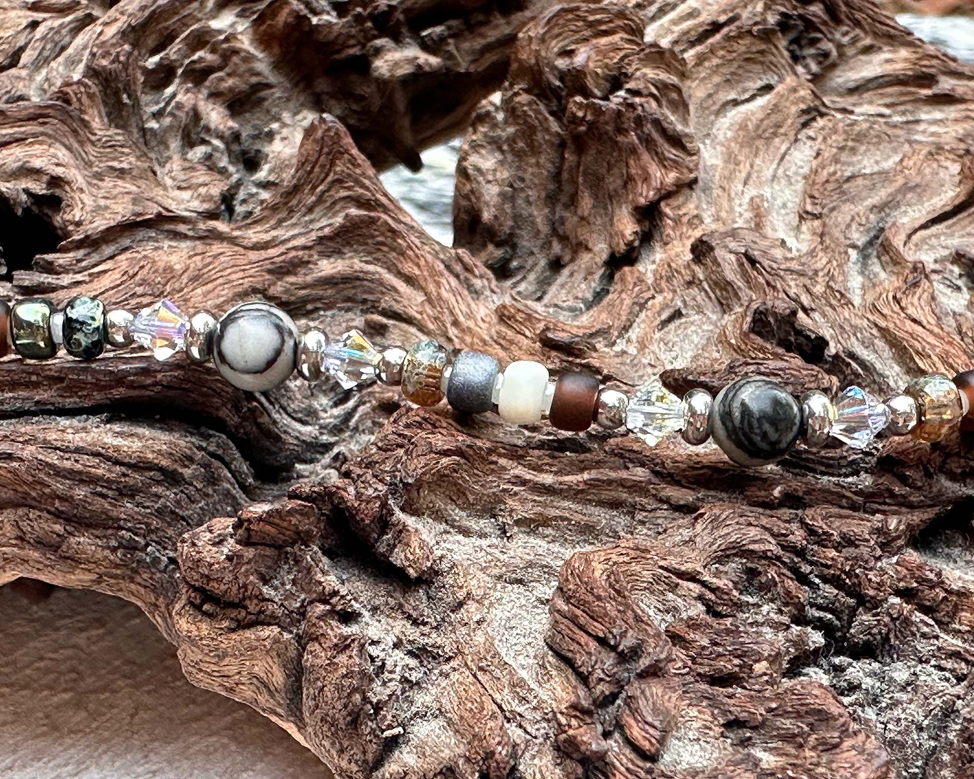 Elegant Black Silk Stone Beaded Anklet Bracelet for Women - Boho Chic Ankle Jewelry for Summer, Beach & Festival Outfits