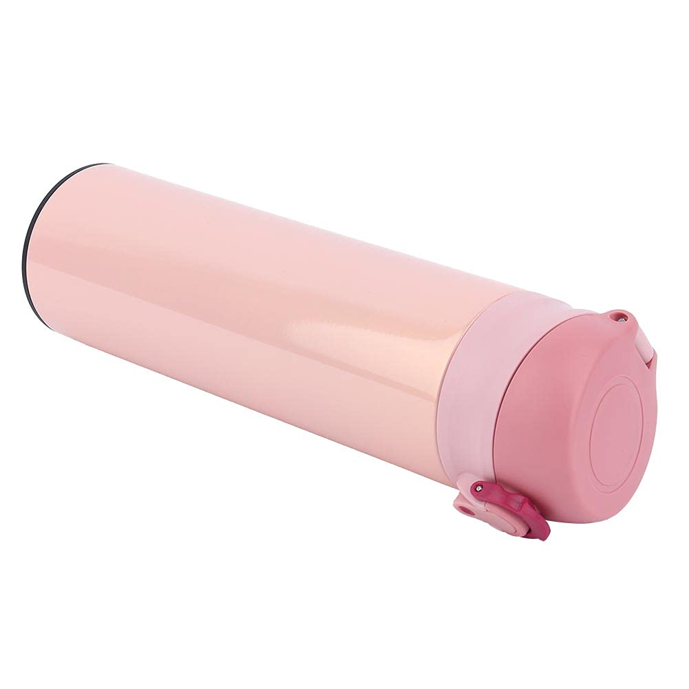 Yangsense 500ml Stainless Steel Vacuum Insulated Water Bottle - Leakproof, Smooth Edge Design for Travel, Hiking, Gym & Outdoor Activities (Pink) - Keep Drinks Hot/Cold for Hours