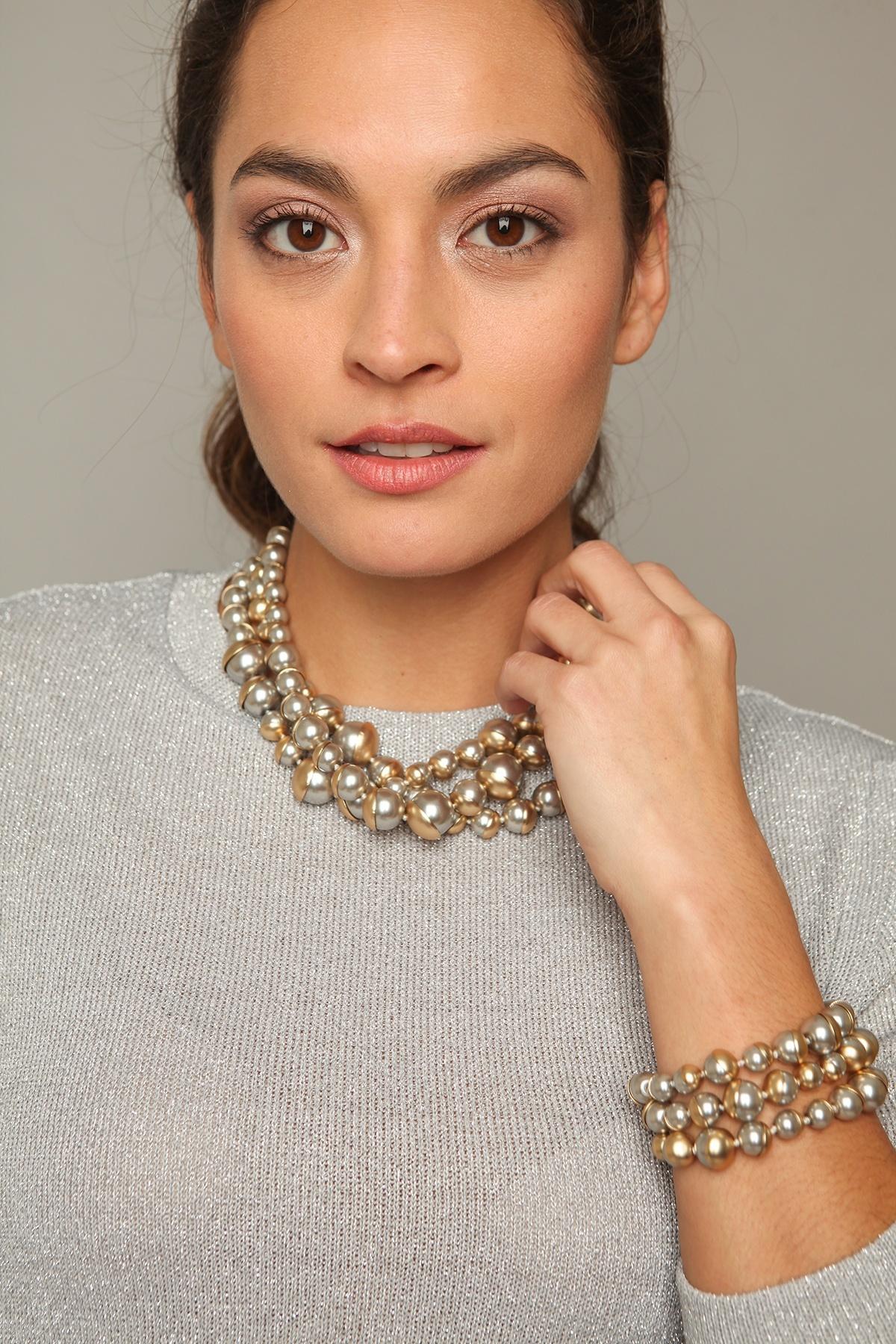 Half Moon Pearl Statement Bracelet - Elegant Women's Jewelry for Special Occasions & Evening Events