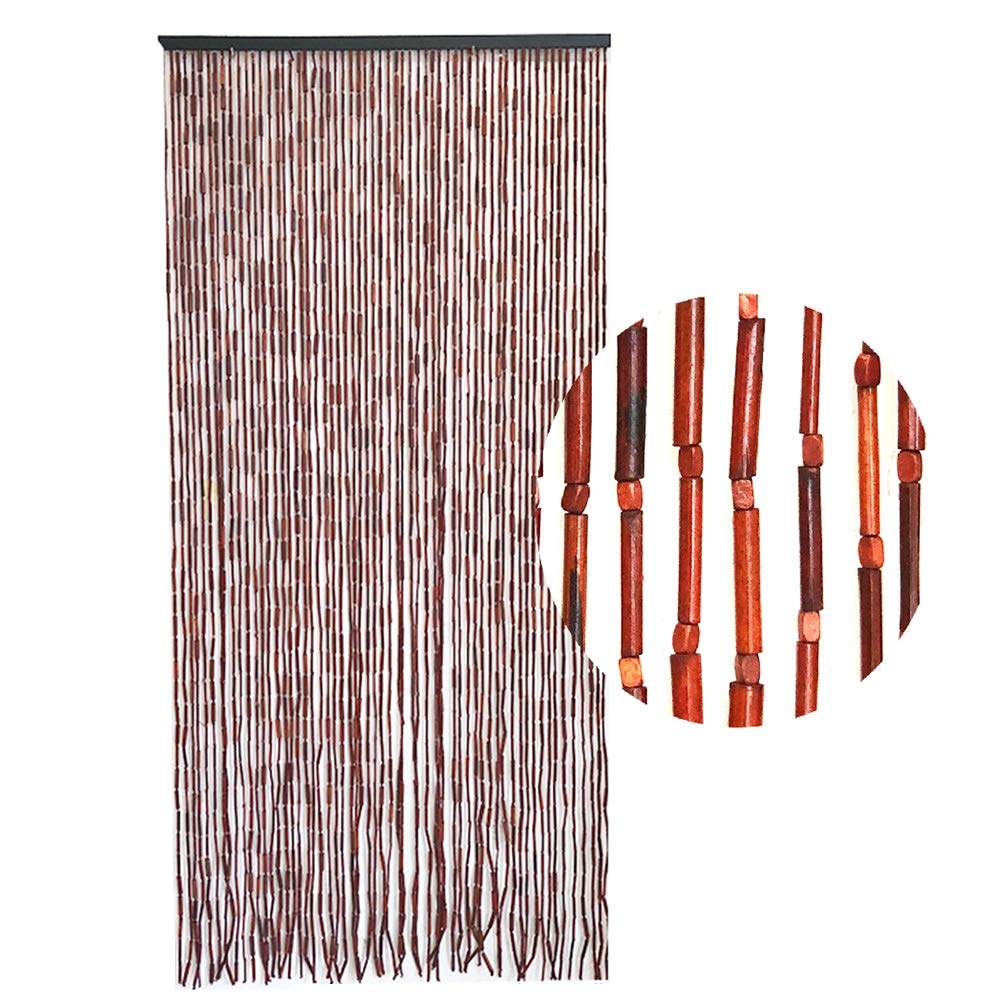 Beaded Curtain - 60 Strands Bamboo Door Beads for Home Decor, Doorway Passage, Party & Events - Retro Style (90x200cm) - Perfect for Bedroom, Living Room, or Boho Wedding Decor
