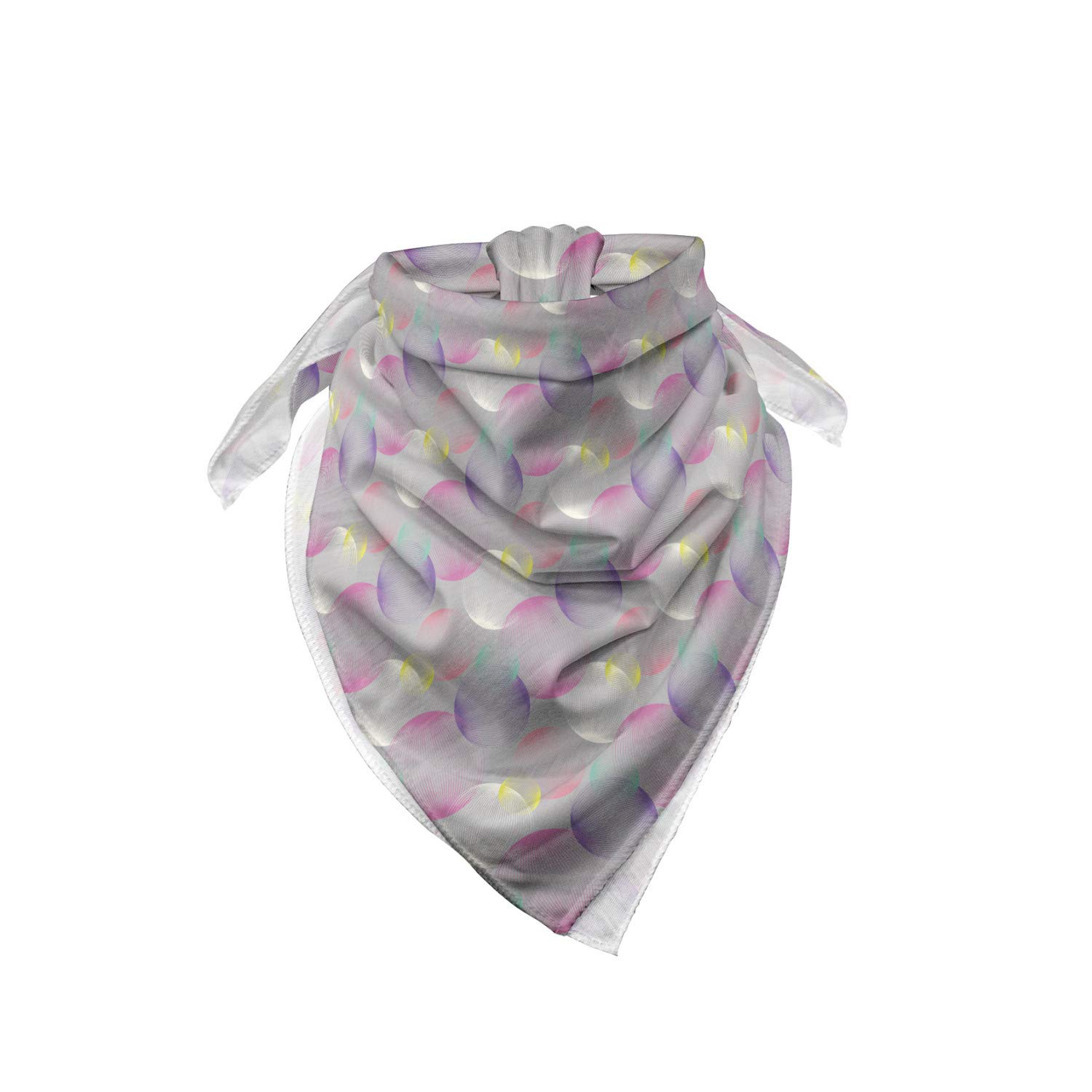 Ambesonne Abstract Bandana with Bubbles Circles Design - Unisex Head & Neck Scarf for Men & Women - Perfect for Outdoor Activities, Music Festivals, and Casual Wear