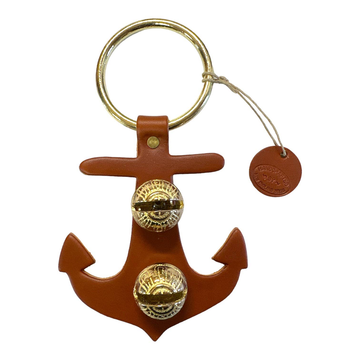 New England Bells Anchor Chime - Classic Nautical Brass Ship Bell for Boats, Yachts & Home Decor | Perfect for Marine Use, Garden Ornaments & Coastal Themed Decorations
