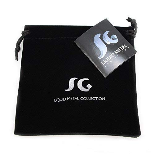 Sergio Gutierrez SG Liquid Metal Wide 2-Snap Bracelet with Pouch - Chrome Plated B50-N | Stylish Unisex Fashion Accessory for Parties, Weddings & Everyday Wear