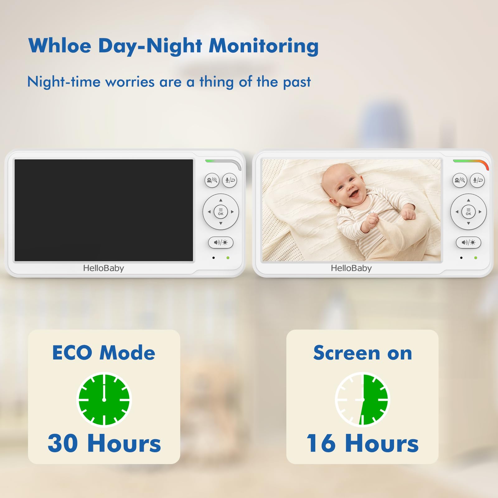 HelloBaby Baby Monitor with 2 Cameras - 6