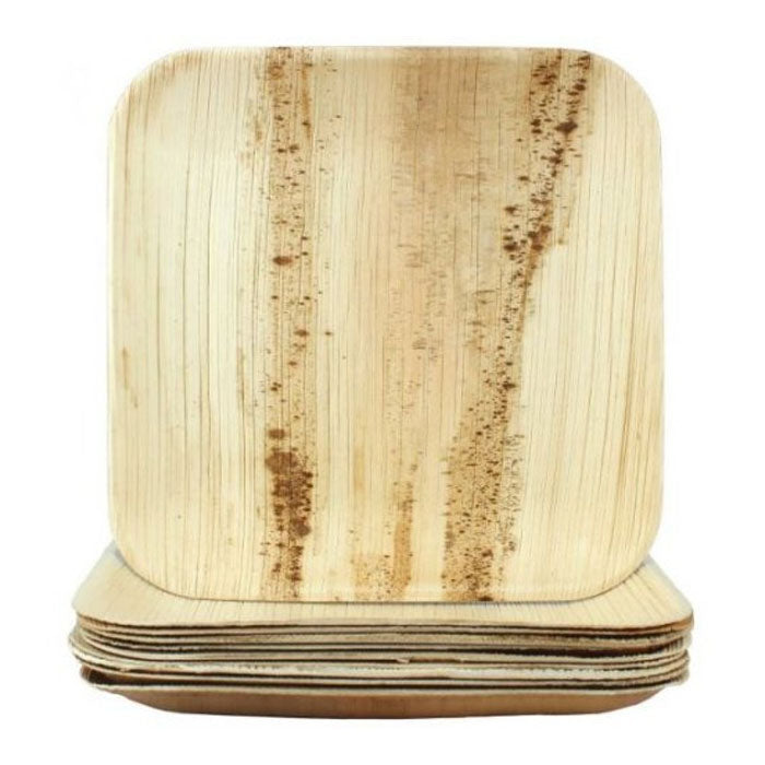 Eco-Friendly Palm Leaf Square Plates - Biodegradable & Stylish Disposable Dinnerware for Parties, Picnics, and Events