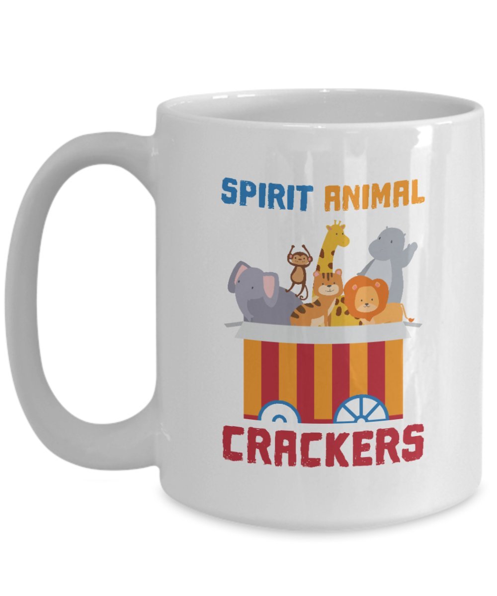 Spirit Animal Crackers Coffee Mug - Funny & Unique Ceramic Cup for Coffee, Tea, or Hot Chocolate - Perfect Gift for Animal Lovers, Office Use, or Home Decor