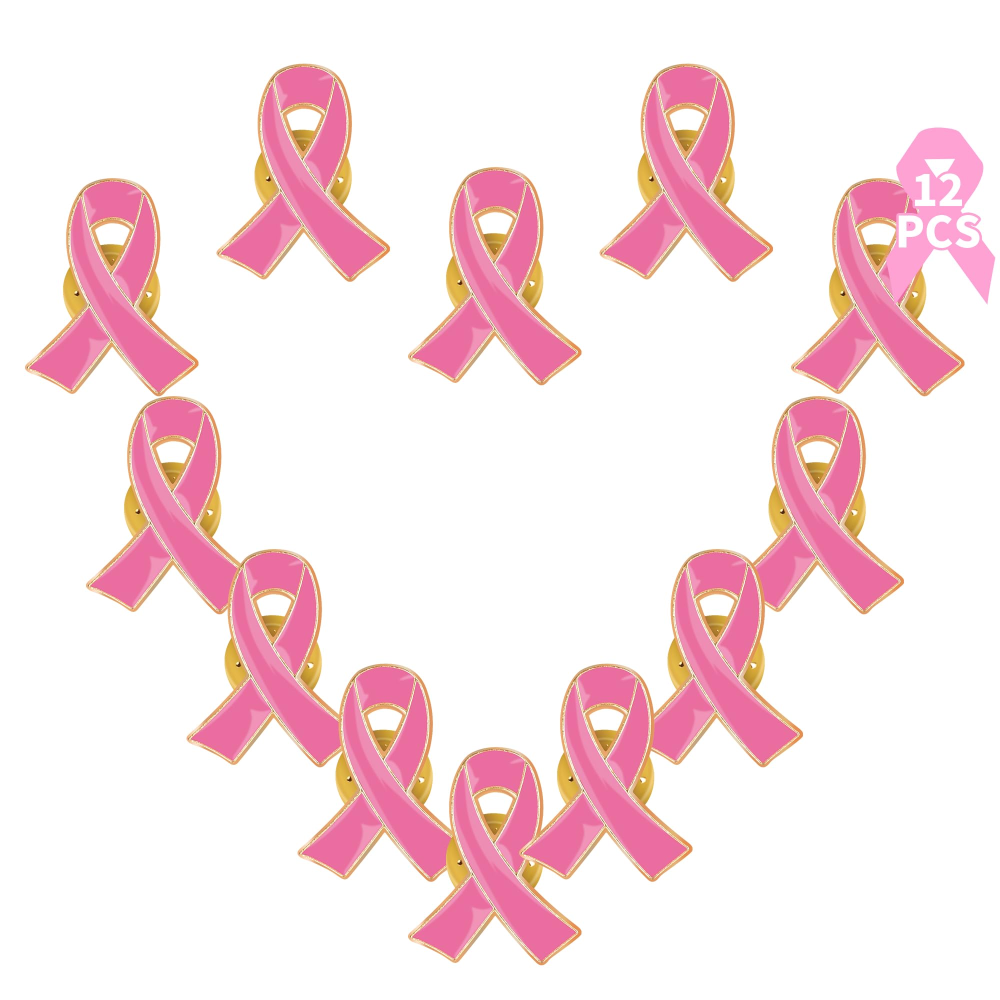 Breast Cancer Awareness Pins - Pink Ribbon Metal Lapel Pins, Enamel Brooch for Survivors, Charity Events & Marathons - Bulk Wholesale for Fundraisers, Awareness Campaigns & Support Groups