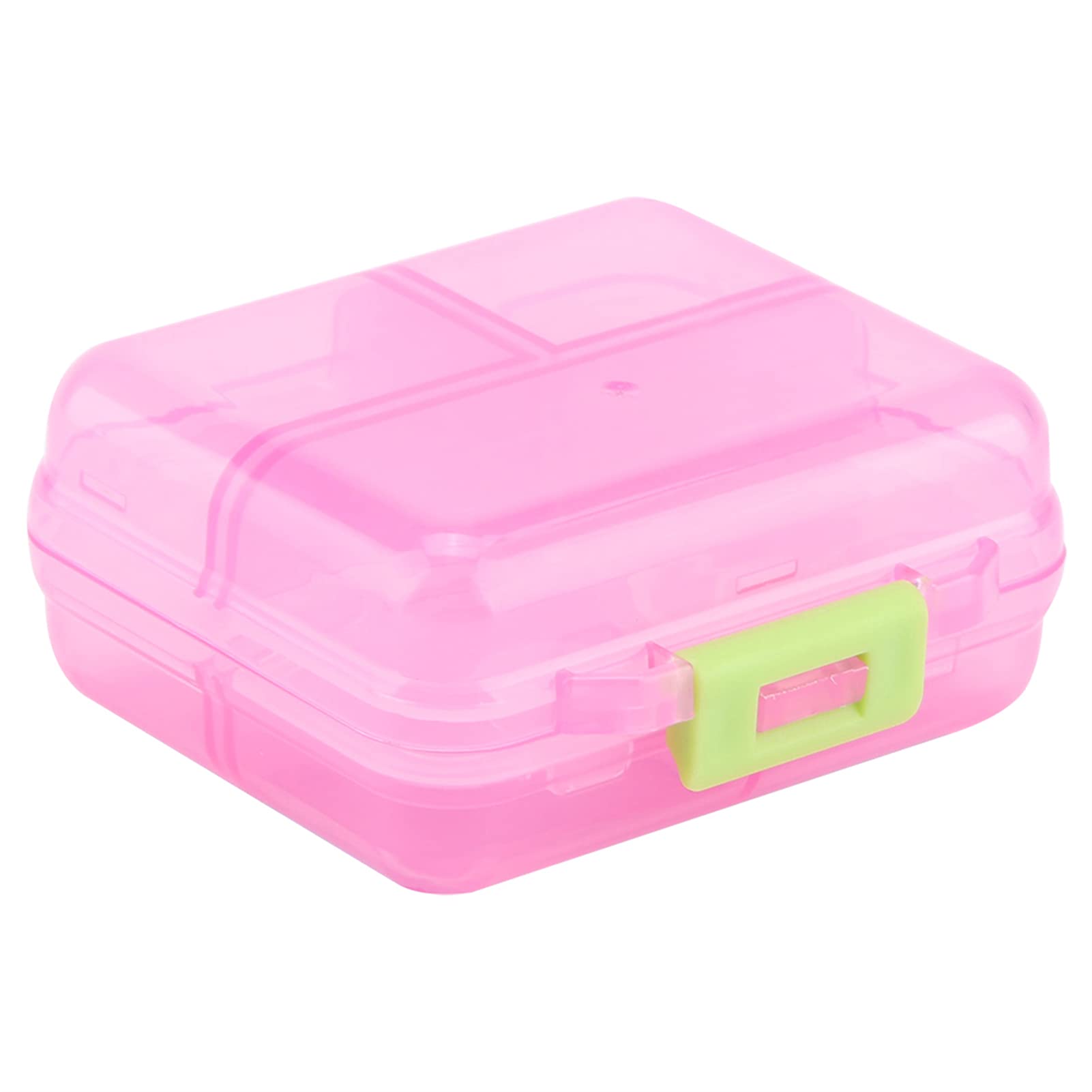 7-Day Weekly Pill Organizer Box with 7 Compartments - Moisture Proof Vitamin & Medicine Storage Case - Portable Pill Dispenser for Travel, Home, Office (Pink)