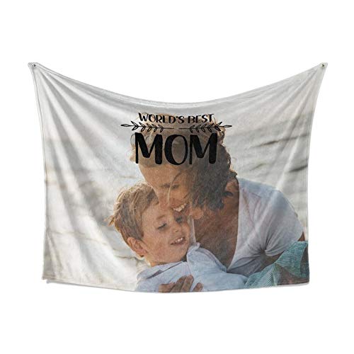 Personalized 'World's Best Mom' Fleece Throw Blanket - Custom Gift for Mother from Son or Daughter - Soft, Warm & Lightweight Blanket in S/M/L/XL - Perfect for Birthday, Mother's Day, Christmas - Cozy for Sofa, Bed, Couch & Travel