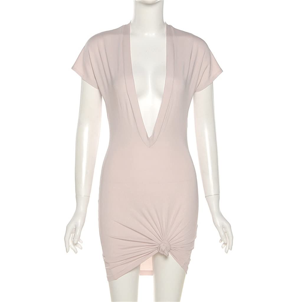 Sexy Deep V Neck Women's Nightclub Dress - Slim Fit Summer Party Dress for Women (Color: A, Size: M) | Perfect for Nightclubs, Parties, and Evening Events