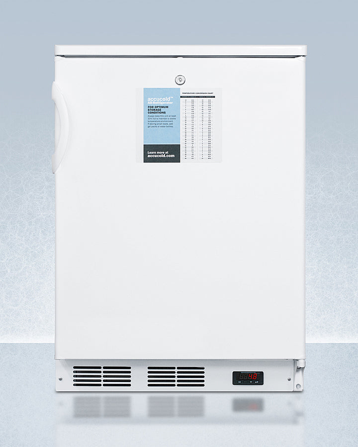 Accucold 24 Inch Wide All Refrigerator with Probe Hole FF6LWPRO - Compact Commercial Fridge for Restaurants, Bars, and Small Kitchens