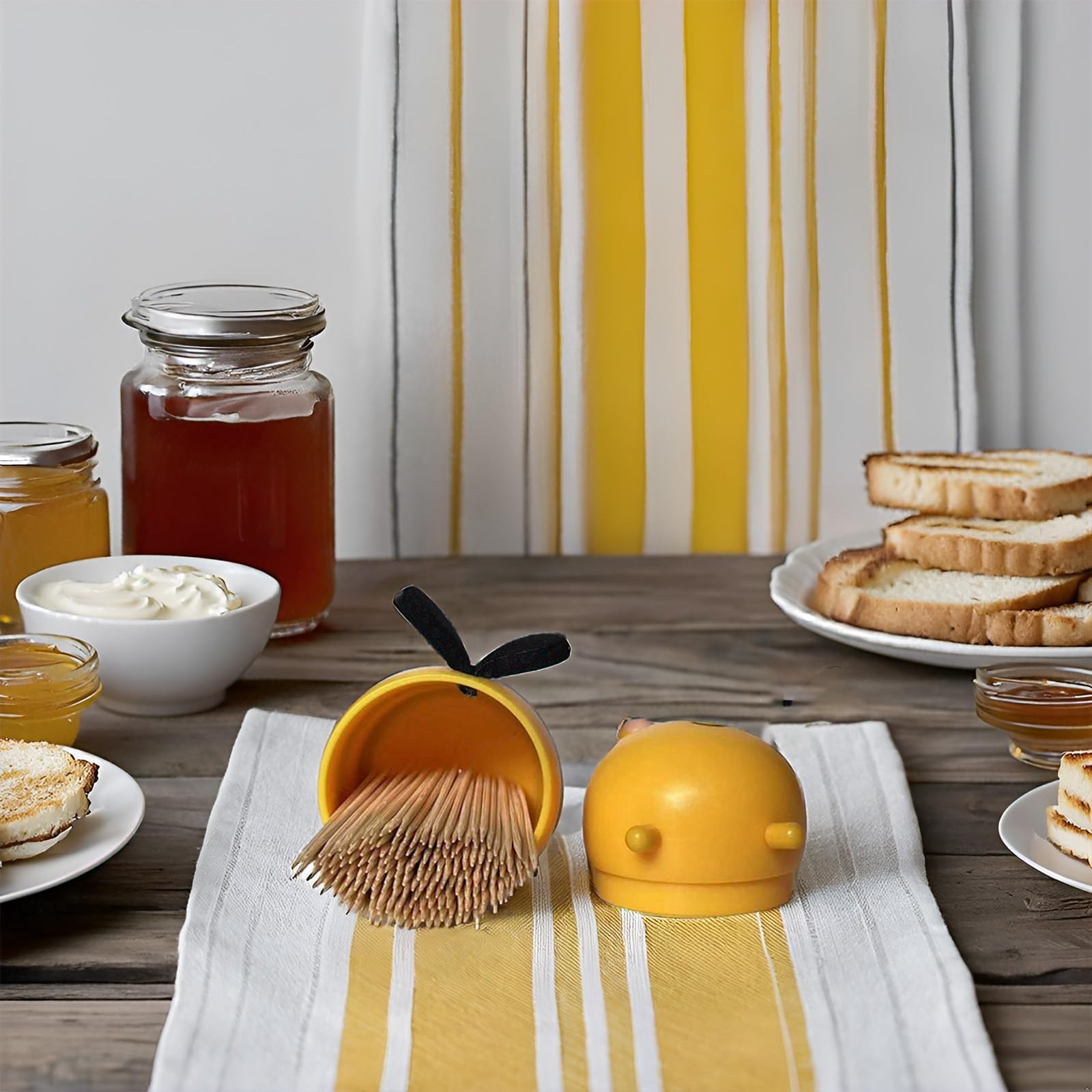 Bee Toothpick Holder & Dispenser - Cute Home Decor Gift for Housewarming, Kitchen & Dining Table - Bee-Themed Decoration Without Toothpicks | Perfect for Parties, Weddings & Farmhouse Style Decor