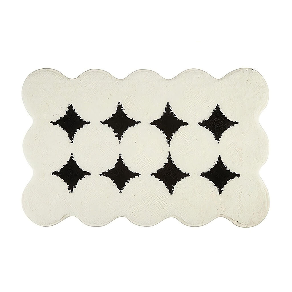 Stylish Black & White Circles Tufted Rug - Soft Modern Geometric Area Rug for Living Room, Bedroom, Nursery or Office Decor